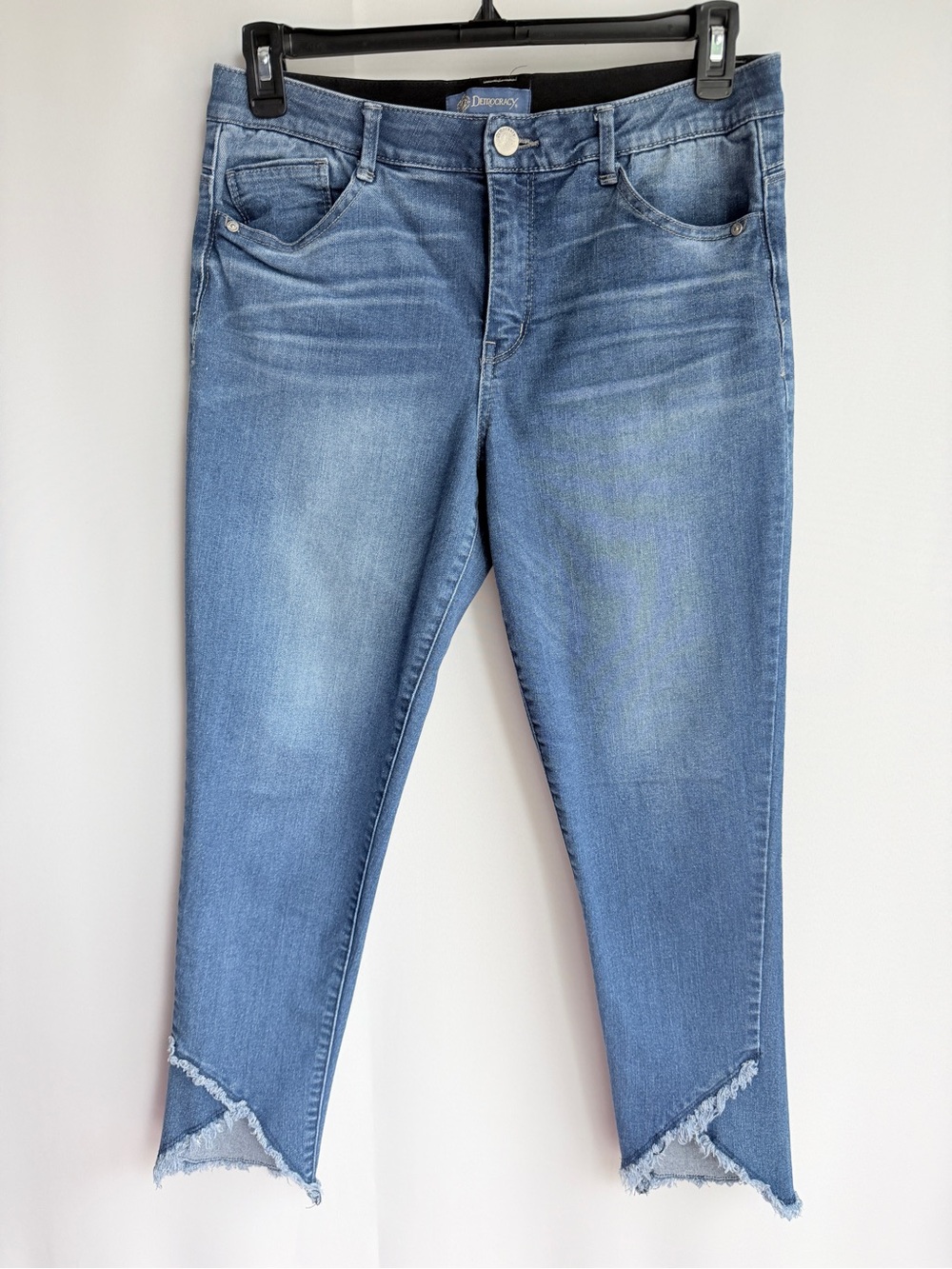 Democracy Ab Solution Size 10 Ankle Jeans – Tummy Control Frayed Hem